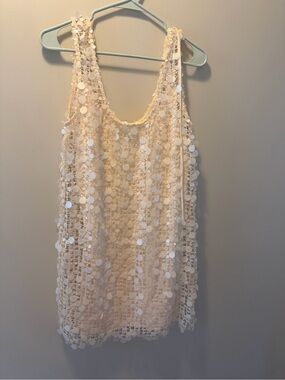White Sequin Mini Dress